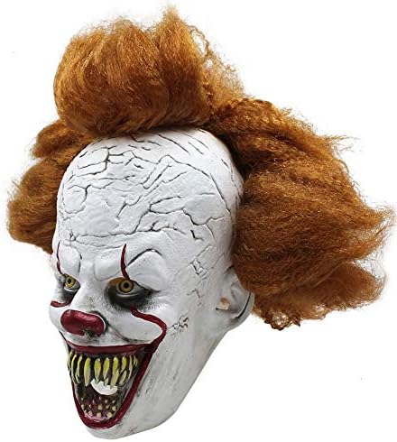 oob Pennywise Mask Horror Overhead Clown Mask Halloween Costume Party Creepy Scary Decoration Props Fancy Dress Costume Accessory Adult
