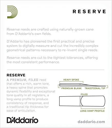 D'Addario Reserve Soprano Saxophone Reeds, Strength 3.0+,10-Pack