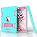 iPad 9.7 Case,iPad 2018/2017 Case,iPad 6th/5th Generation Case High Impact Hybrid Drop Proof Armor Defender Protection Case Built with Kickstand for New iPad 9.7-inch (A1893/1954/A1822)(Teal+Rose)