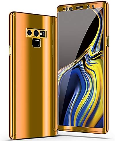 Hovisi Case for Sumsung Galaxy Note 9 Super Slim 360 Degree Full Body Protection 3 in 1 Plating Mirror Case Anti-Scratch for Note 8 (Gold, Sumsung Galaxy Note 9 6.4")