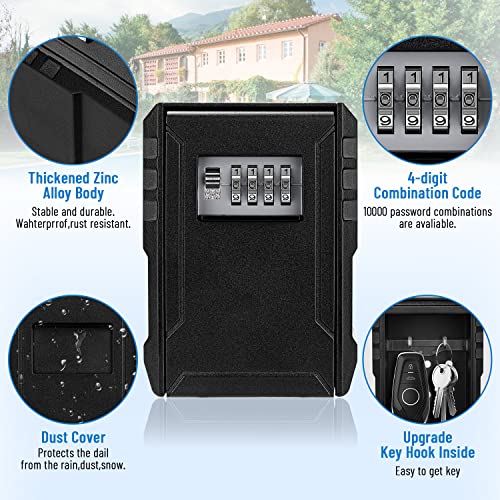 NEWIROVE Key Safe Large Key Box Wall Safe Waterproof Keys Safe Outdoor Keys for Home, School, Home for Rent