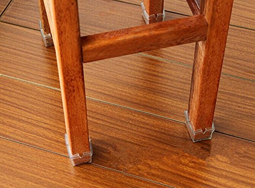 Ezprotekt 24 Pcs Rectangle Clear Silicone Chair Leg Floor Protectors Caps, Rectangle Felt