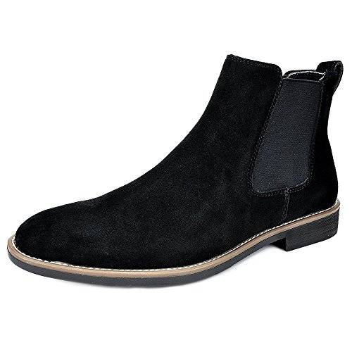 Blivener Men s Chelsea Boots Suede Leather Ankle Chukka Boots Black US 11