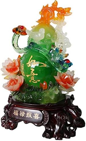 HUYYB Feng Shui Decor for Office, Statue Collectible-Resin Crafts Gourd Decoration-Figurine Collectible-Handmade Crafts Gift-for Office Window Display Opening