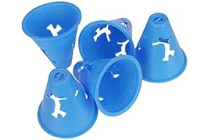 Mini Slalom Cones Skating Cone Reusable Plastic Obstacle Subscript for Slalom Skate Obstacle Roller Etc Use 5 Pcs Blue Profes