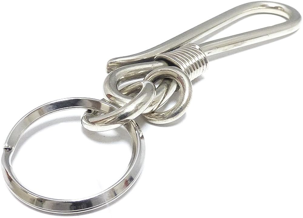 Amazon Vaseera ブラス 真鍮 シルバーコーティング ニッケル仕上げ mm コイルベルトフック 二重リング 二重カン 付き キーホルダー L キーリング ポーチ付き キーホルダー 通販