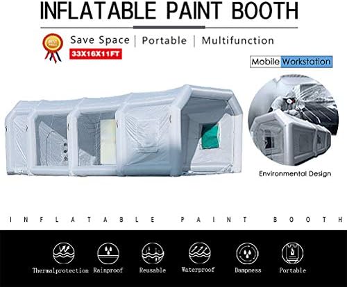 XIDAJIE Mobile Inflatable Paint Spray Booth Tent Portable Car Workstation 33x16x11 FT