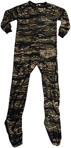 Fun Footies - Little Boys' Tiger Camo Blanket Sleeper, Camo Green 36737-Small