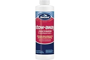 BioGuard Stow Away, 1 qt, Single, Cleaner & Deodorizer for Swimming Pool Cover, Eliminates Odors, Aids in Stain and Soil Removal, Extends Life of Pool Covers