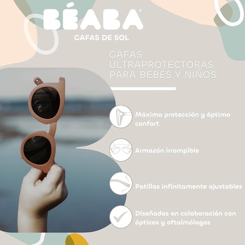 , óculos de sol para rapazes de 4 a 6 anos, proteção UV 100% - CAT 3, proteção lateral, conforto ótimo, têmporas ajustáveis a 360°, adaptáveis à vista, coleção retro, terracota Sunshine