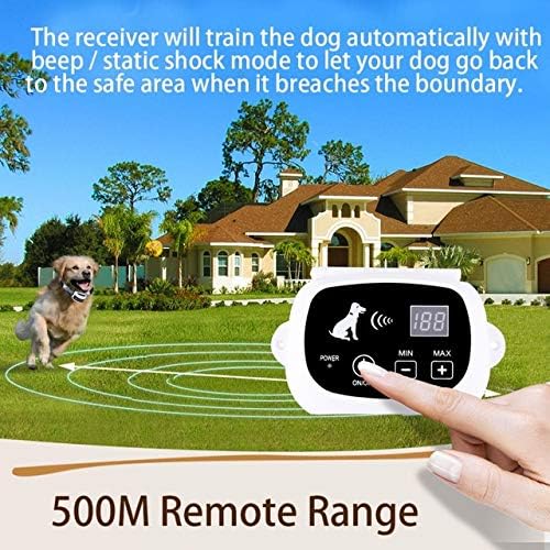 Geelyda Real Wireless Dog Fence System Outdoor Electronic Fencing Device Waterproof Rechargeable Dog Training Collar with Training Flags