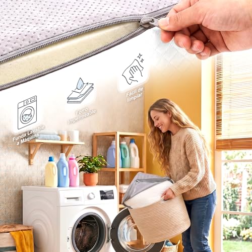 MAMAEASE Colchón de Cuna para Bebé, 15cm Colchón en Caja Esponja Foam De Alta Densidad, Firmeza Media, Impermeable y Transpirable, Funda Lavable a Máquina, 130 * 70CM