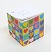 EARTHCUBE (Heart Design Blank White (Pen Hole) 3.5 Inch Note Cube (Not Sticky) Made in USA (Paper US or CAN) 100% Recycled 700 Tear-Off Pages (Not Loose) Fits Skinny Pen (10mm Pre-Drilled 80% Depth)
