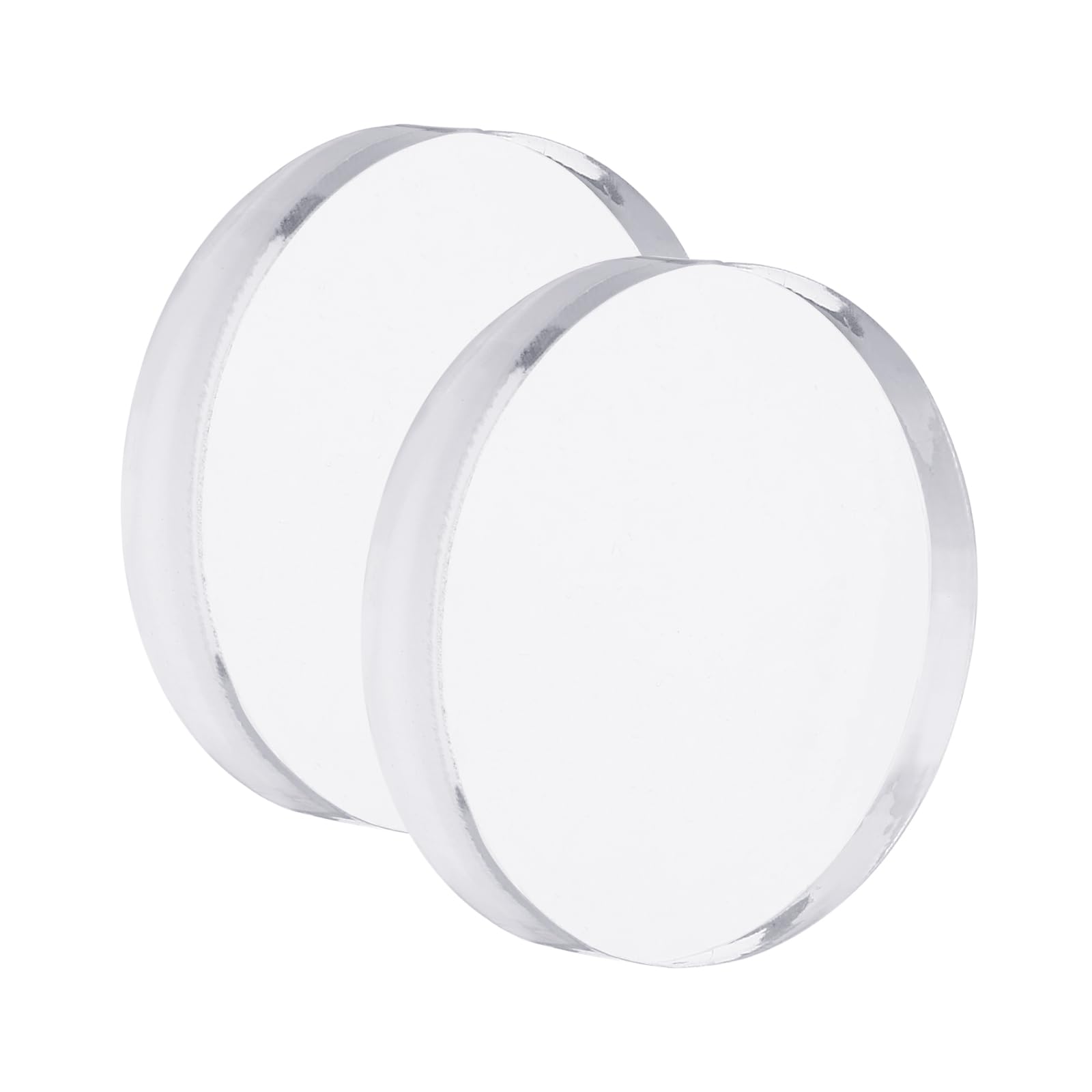 PATIKIL Acrylic Stamp Block, 2 Pack Clear Stamping Block with Grid Lines Decorative Mounting Blocks Set Round for Scrapbooking DIY Crafts Card Making