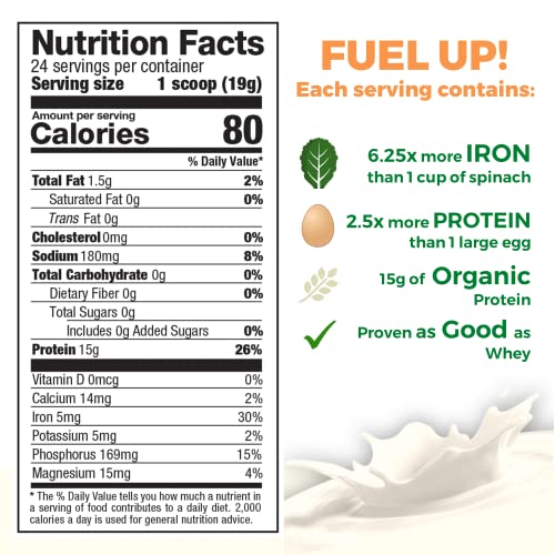 Growing Naturals Original Raw Pea Powder 15g Plant Protein 2.8G