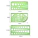 Frienda 6 Pieces Drawings Templates Measuring Template Plastic Geometric Rulers for Office and School, Clear Green