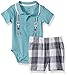 Calvin Klein Baby Boys 2 Pieces Short Set- Screen Print, Aqua, 18M