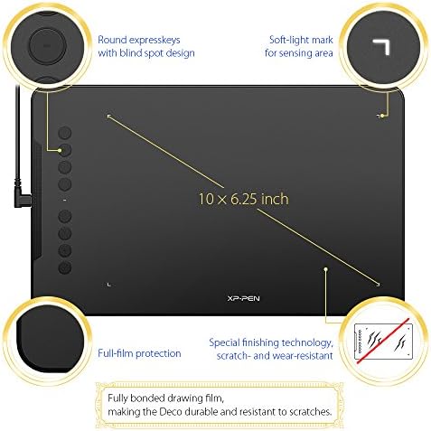 Xp Pen Deco 01 10 X 6 Zoll Profi Grafiktablett Drawing Amazon De Computer Zubehor