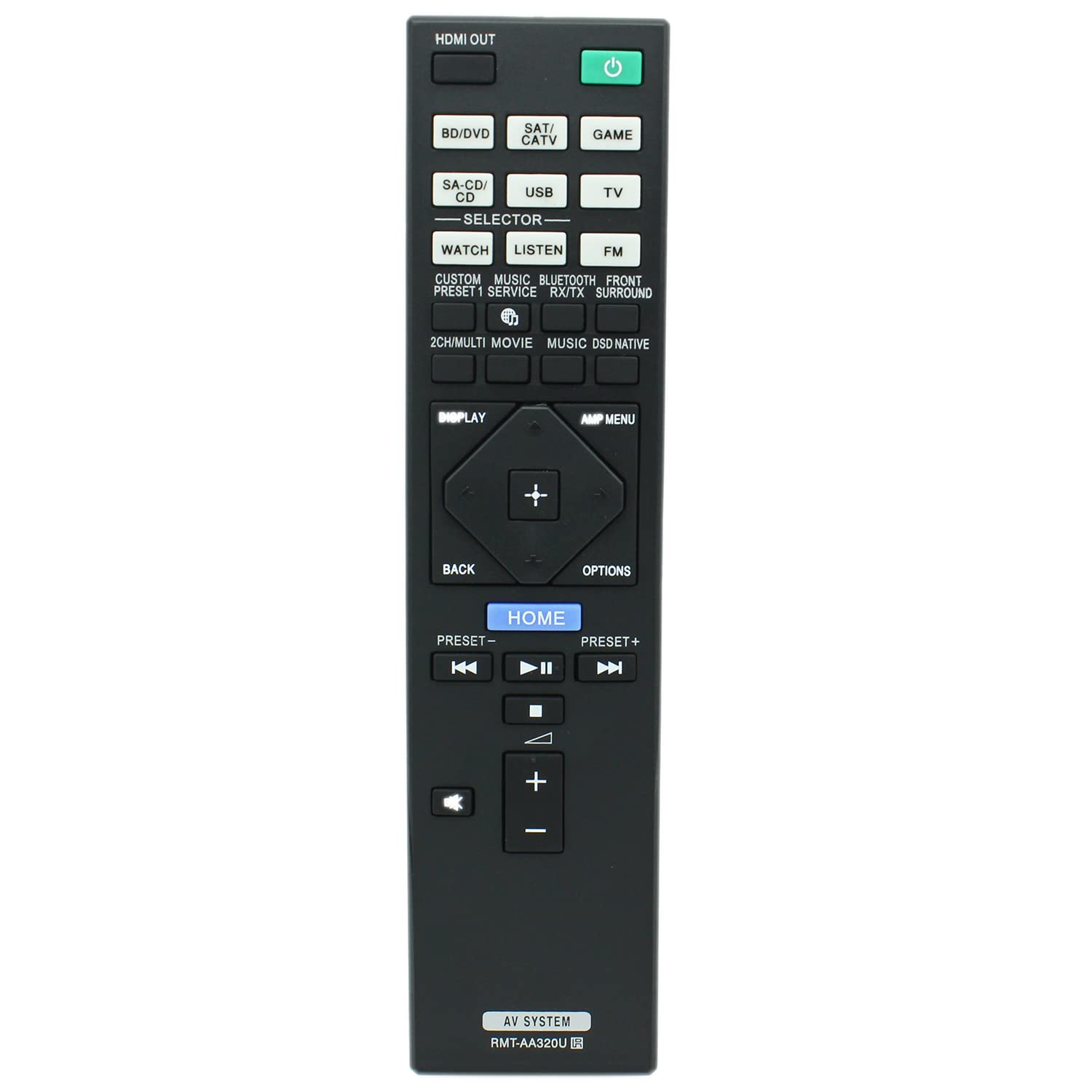 RMT-AA320U Remote Control Replacement for Sony AV Receiver STR-ZA810ES STR-DN1080 STRZA810ES STRDN1080