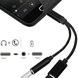 Type C to 3.5mm Headphone Audio Jack Adapter,JANYONE USB-C to 3.5mm Female Aux Microphone Connector Cable for Motorola Moto Z, Le 2/Le Pro 3 and Other Type C Devices. (B01)