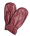 Pratt and Hart Women's Leather Mittens with Hi-Loft Sherpa Lining Size L Color Red