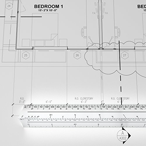 Equilibrium Architects Scale - 12 Inch Triangular Aluminum Drafting Scale Ruler in Common Imperial Units - Great Gift for Engineers Draftspeople Students and More (12" Imperial Units, Matte Aluminum) - Thumbnail 3