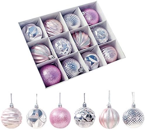 Sada 2.36'' 12pcs Purpel Christmas Ball Ornament Decoration -Shatterproof Christmas Decorations Tree Ball Ornaments for Holiday Wedding Party Decoration