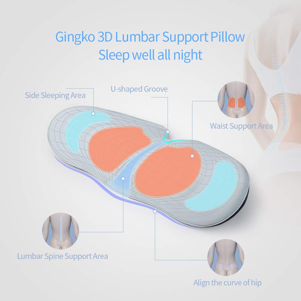 RESTCLOUD Lumbar Support Pillow for Sleeping Lower Back Support Pillow