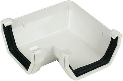 FloPlast 114mm Square Gutter 90 Degree Angle White 1 Pack