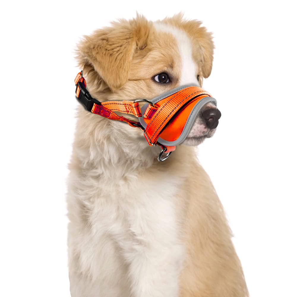 Nasjac Soft Nylon Muzzle for Dogs - Anti Barking, Stop Chewing, Adjustable Dog Mouth Guard for Daily Training, Durable Small to Large Sizes