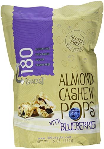 180 Snacks Almond Cashew Pops with Blueberries