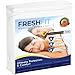 FRESHFIT Premium Waterproof Noiseless Mattress Protector. Comfortable Vinyl Free Protection from Perspiration and Fluid Spills. Queen Size. Free Bonus Included.