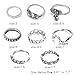 34 PCs Knuckle Ring Set Vintage Hamsa Hand Bohemian Elephant Crown Sun Moon Rhinestone Joint Rings for Girls Women Mom Mother's Day