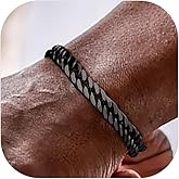 Bandmax Cuban Chain Bracelets for Men Women, Stainless Steel/Black/Gold Plated Hip Hop Chunky Miami Curb Link Wristlet Bracelet Gift for Son Grandson Husband Father