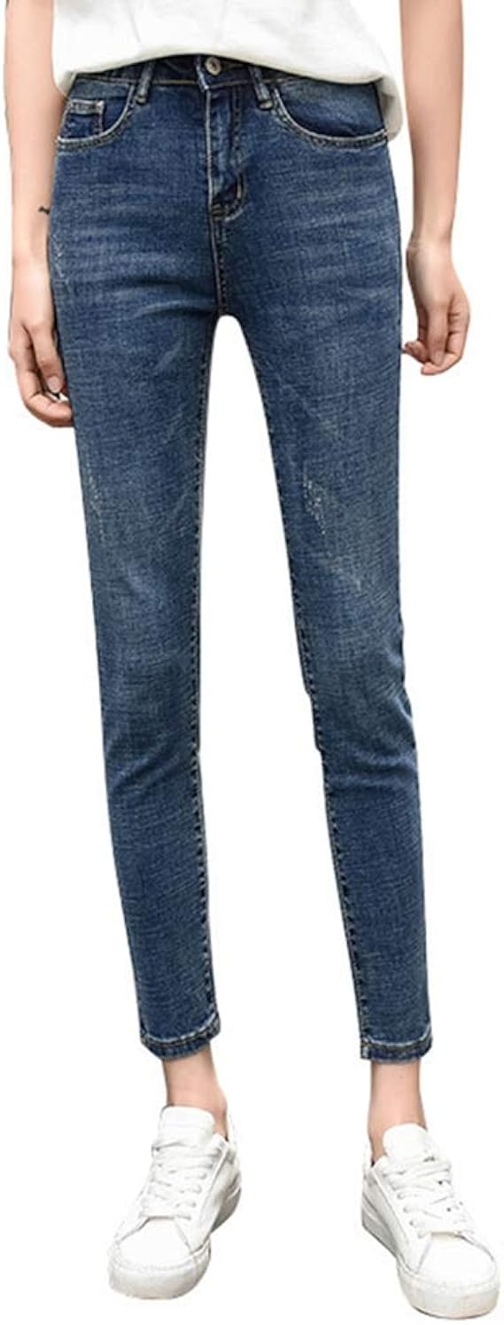 Amazon レディース パンツ ハイウエスト デニムパンツ ジーンズ レギンスパンツ 9分丈 春夏用 細身 8サイズ 25 32 スキニーパンツ 美脚 大きいサイズ ファンション ストレッチ スリムパンツ キレイめ 着痩せ 通勤 ジーンズ 通販