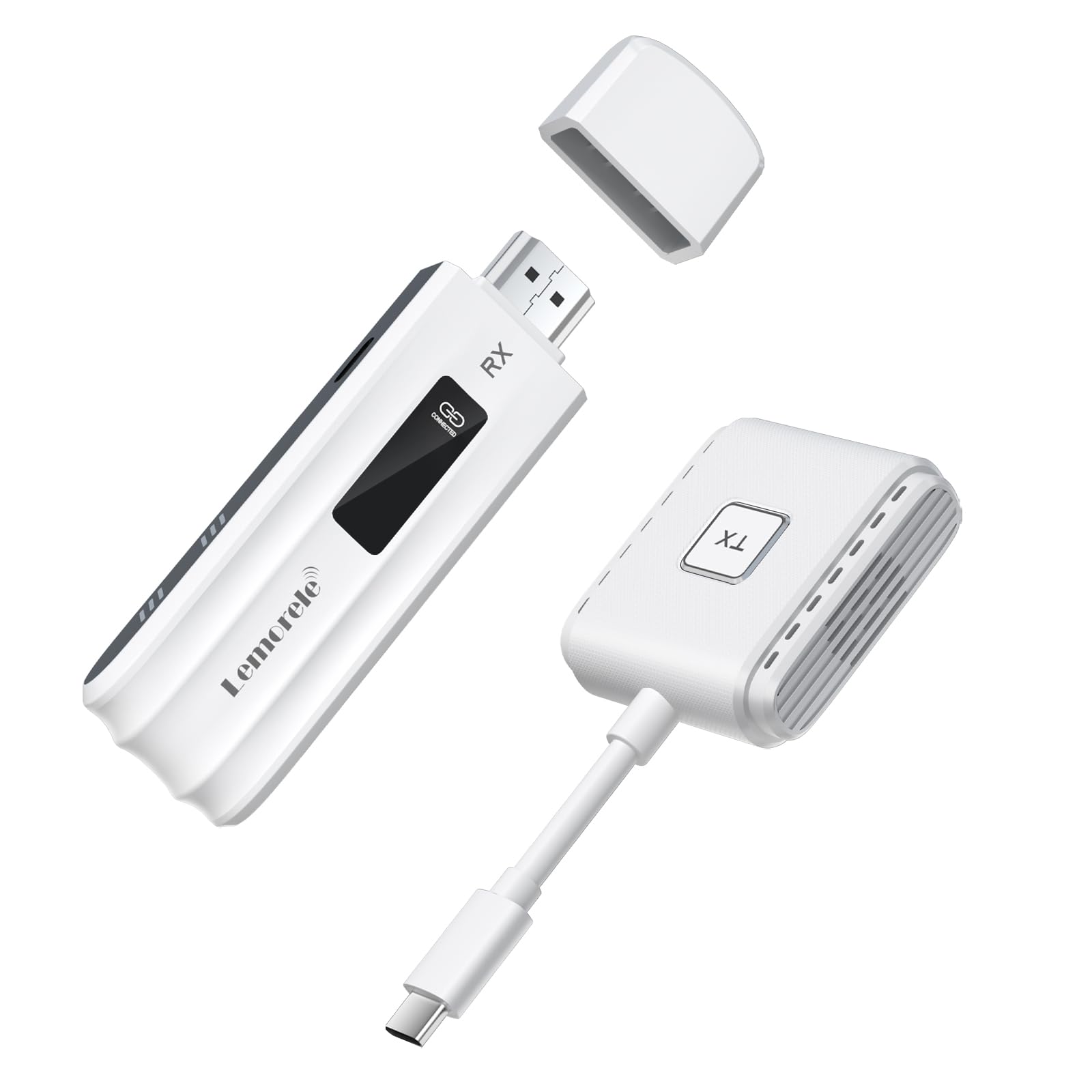 Photo 1 of Lemorele Wireless USB-C Transmitter and HDMI Receiver Kit, Plug&Play USB-C to HDMI Wireless Extender, 2.4/5G 164ft Range 1080P Full HD, for Streaming Video&Audio to HD TV/Monitor from Phone/Laptop