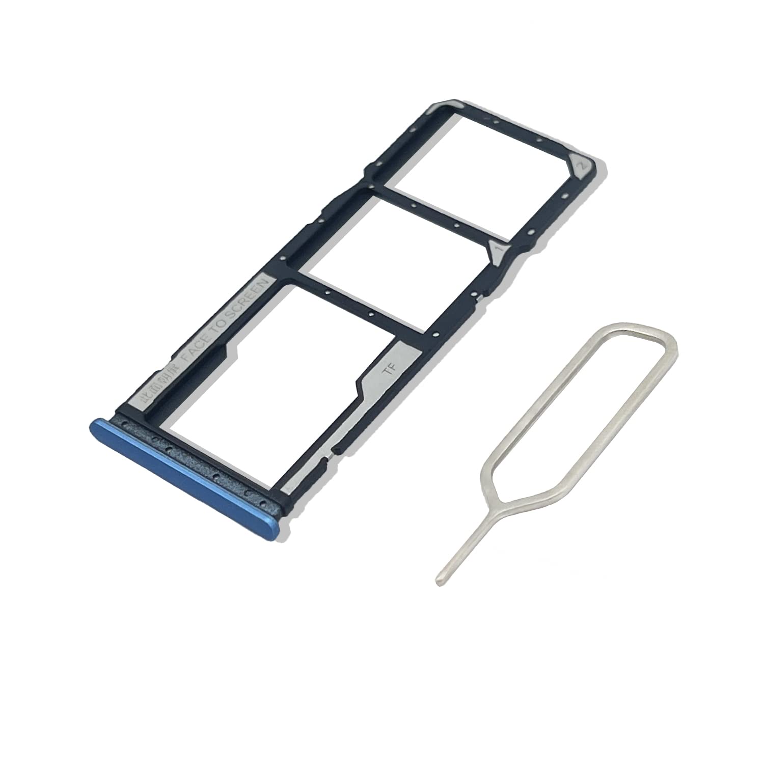 Eonpam Original DUAL SIM Card Slot Tray Holder Replacement for (Xiaomi Redmi 10) Incl SIM Pin (Blue)