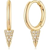 MYEARS Women Hoop Earrings Gold Huggie 14K Gold Plated Small Simple Hypoallergenic Everyday Jewelry