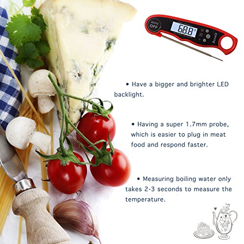 Besula Meat Thermometer - Digital Food Thermometer Instant Read Kitchen Thermometer with Calibration and Backlight Functions - Digital Cooking Thermometer for Grilling/BBQ/ Water/ Milk/ Tea/ Bathing - Thumbnail 2