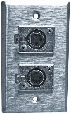 Stainless Steel Xlr Female Wall Plate Single Gang With 2 Jacks-2pack