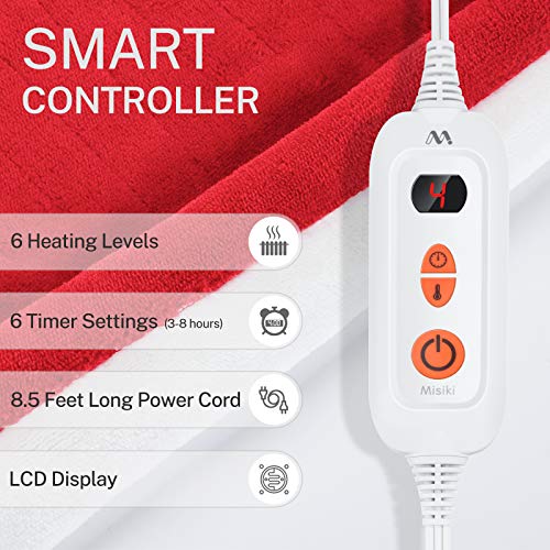 Heated Blanket Misiki Electric Throw Blanket 50" x 60" with 6 Fast