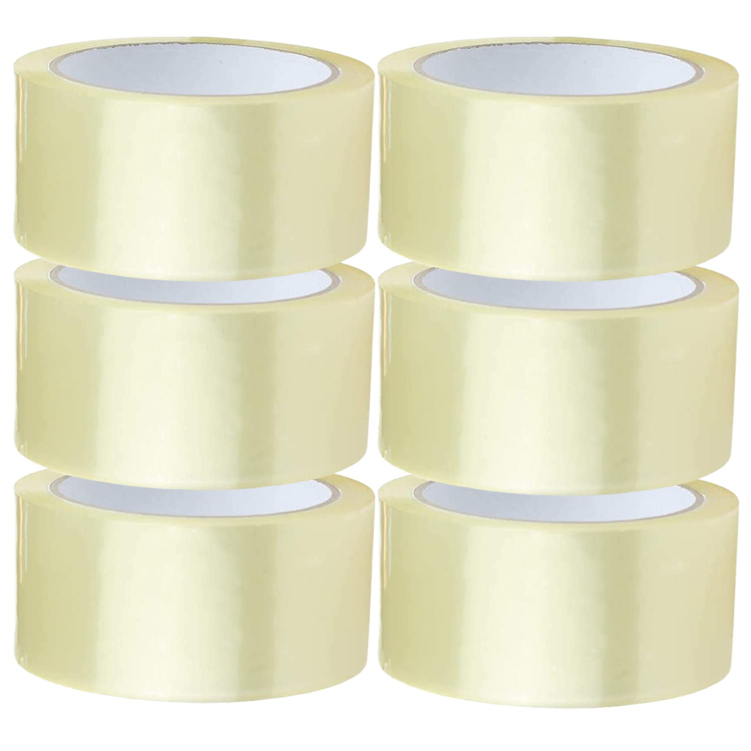 Glamza Packing Tape x6 Extra Long Rolls (48mm x 150 Meters) Clear Packaging Parcel Tape - Strong & Heavy Duty Ideal for Boxes, Shipping, Moving House etc (900m)