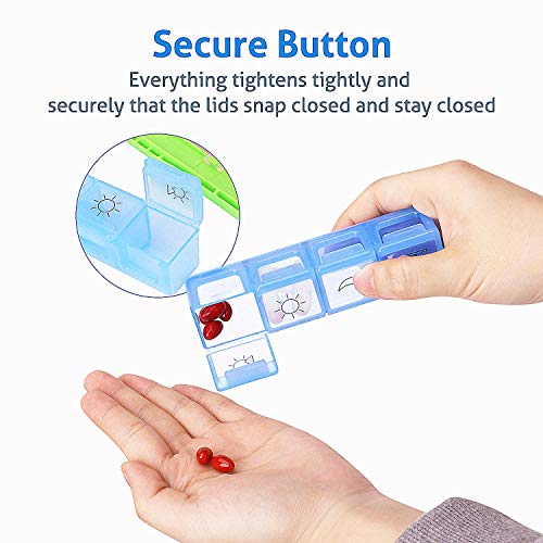 Weekly Pill Organizer, Fullive Daily Large Pill Case Box, 4 Times 7 Day Pill Container, Travel Medicine Organizer with Moisture-Proof Design for Vitamins Fish Oil Supplement - Thumbnail 2