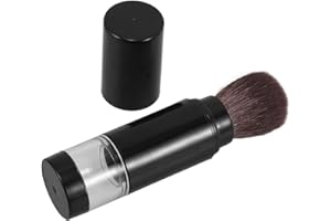 NULYLU Automatic Powder Spray Makeup Brush Fit Me Angled Powder Brush Goat Hair Compact for Asian Makeup
