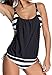 ARKRIR Womens Stripes Beach Lined Up Double Up Tankini Two Piece Swimsuits S-XXXXXL