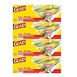 Glad Zipper Food storage plastic Bags gallon - 50Count - 4 Pack