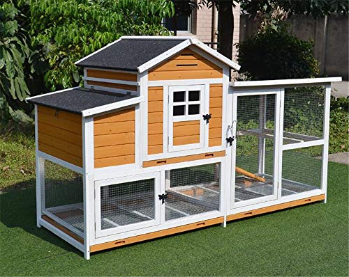 JHKGY Großer Tannenholz Hühnerstall Rabbit Hutch,Hühnerstall Hen Ark House Geflügel Run Nistkasten Rabbit Hutch - Mit… – Bild 4