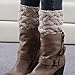 FAYBOX Short Women Crochet Boot Cuffs Winter Cable Knit Leg Warmers Khaki