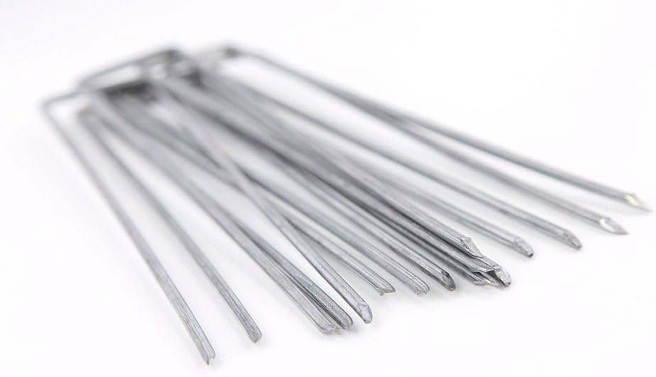 Garden Pegs Staples Stakes U Shaped Nail Securing Lawn Pins 6 inch Galvanised Ground Pegs for Weed Control Artifical Grass Membrane Fabric Matting Netting by GardenPrime (50 pack - Image 4