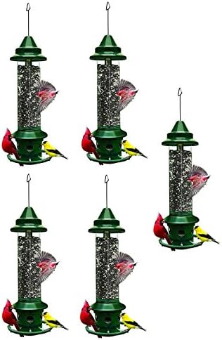 Brome Squirrel Buster Plus 6"x6"x28" (w/hanger) Wild Bird Feeder with Cardinal Ring and 6 Feeding Ports, 5.1lb Seed Capacity (.5-Pack)